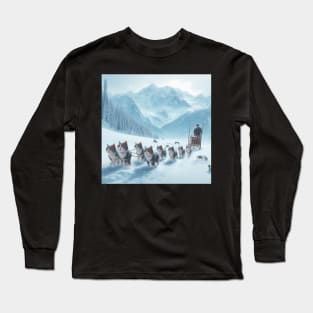 Cat sledding Long Sleeve T-Shirt